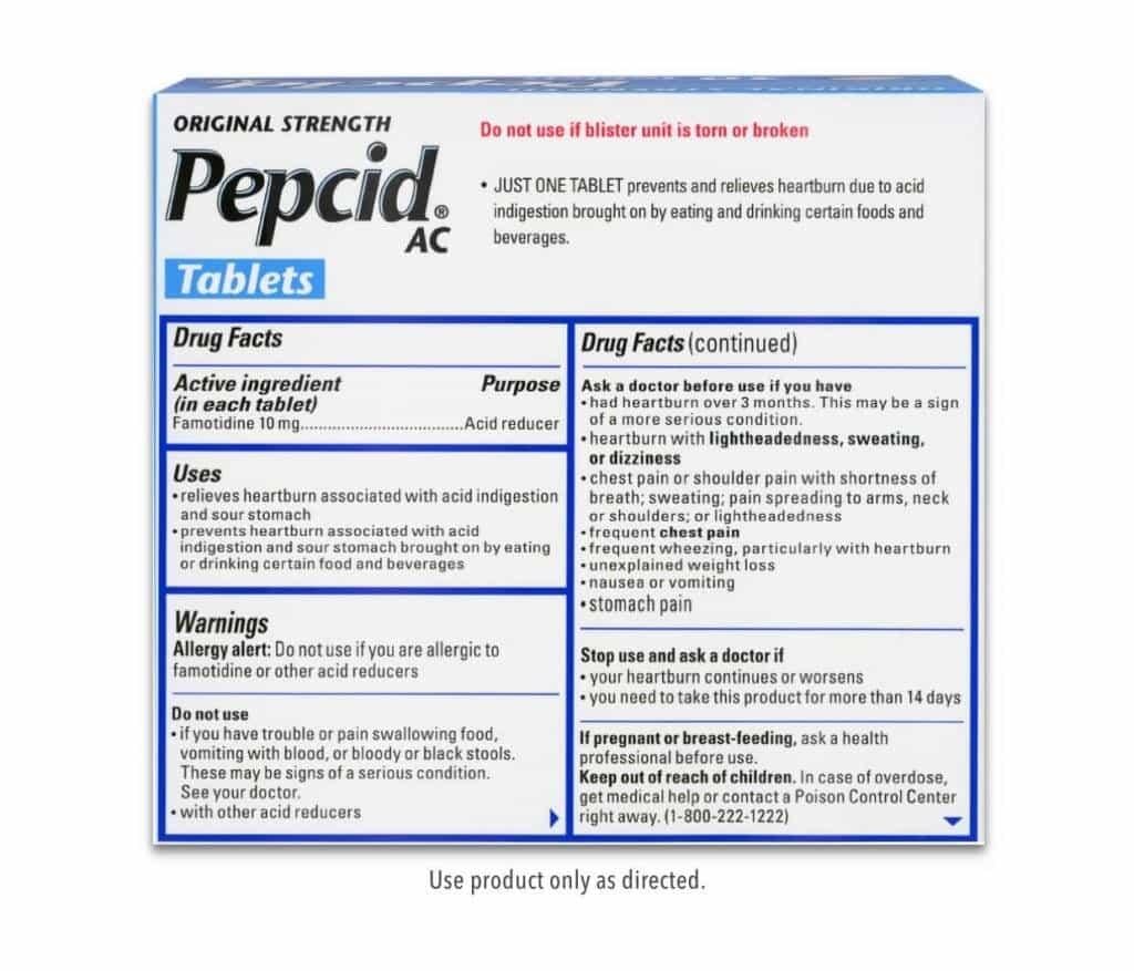 pepcid ac complete directions