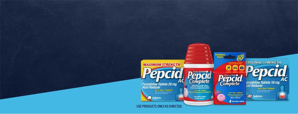 Pepcid product lineup banner
