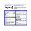 Drug facts, uses, warnings, and dosage on a Maximum Strength Pepcid AC® package.