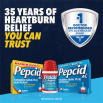 Boxes and a bottle of various Pepcid® products for effective heartburn relief trusted by doctors.