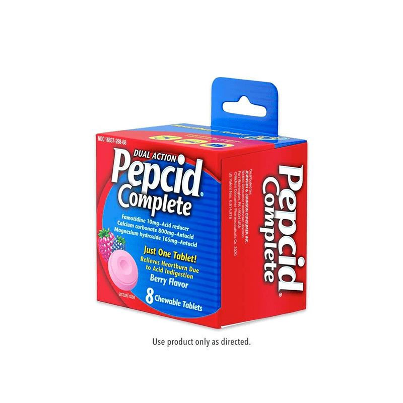 Pepcid® Complete On the Go front of pack rotated to the side