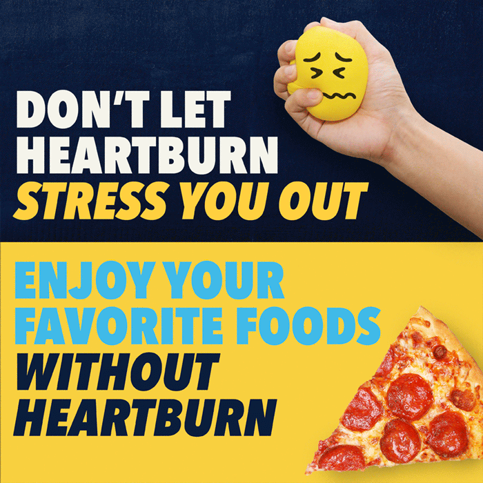 Eat pizza without indigestion & heartburn when you choose Pepcid® products for heartburn relief.