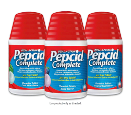 Pepcid Complete bottles and flavors