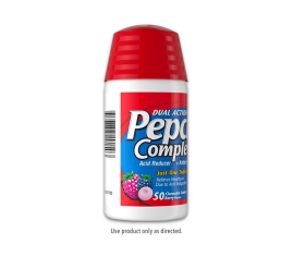 Pepcid® Complete front of bottle rotated to the side