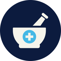 A mortar and pestle logo showing Pepcid® to be the #1 Pharmacist Recommended OTC Acid Reducer brand.