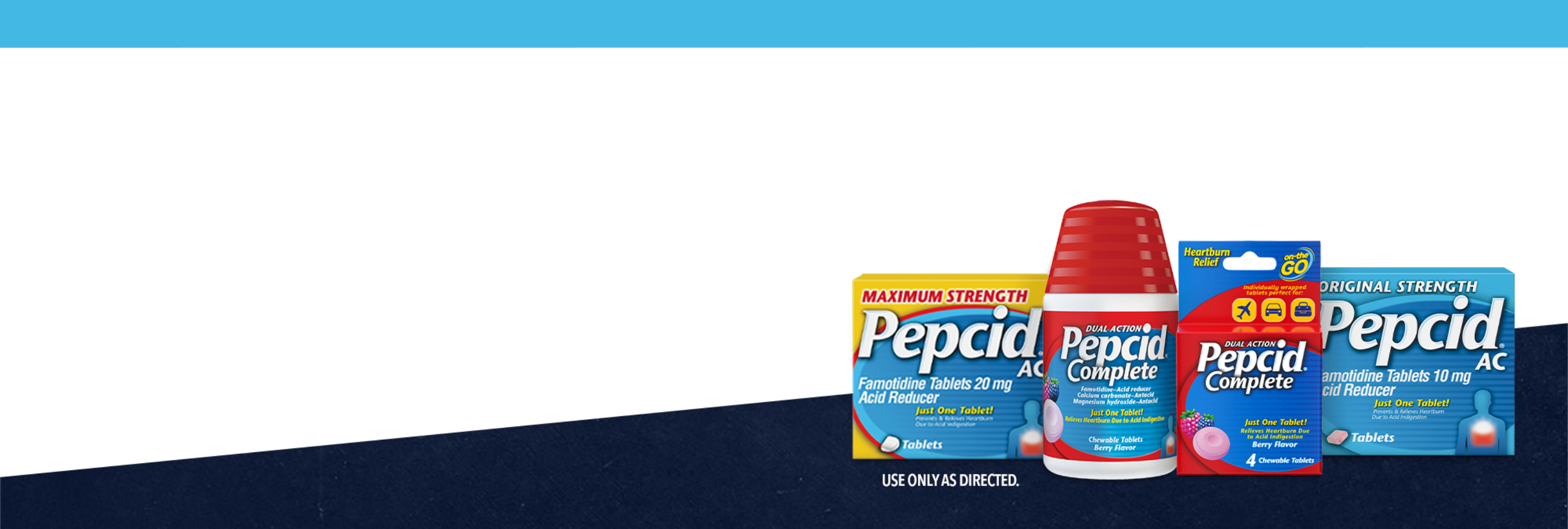 Line of Pepcid® heartburn relief and acid reducer products